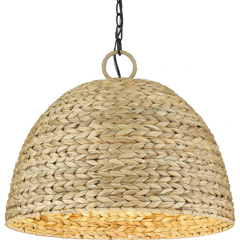 21" Pendant Ceiling Light in Woven Sweet Grass - Image 3