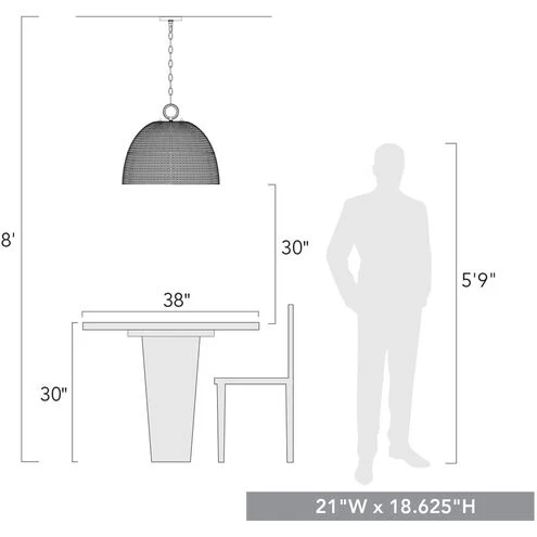 21" Pendant Ceiling Light in Woven Sweet Grass - Image 4