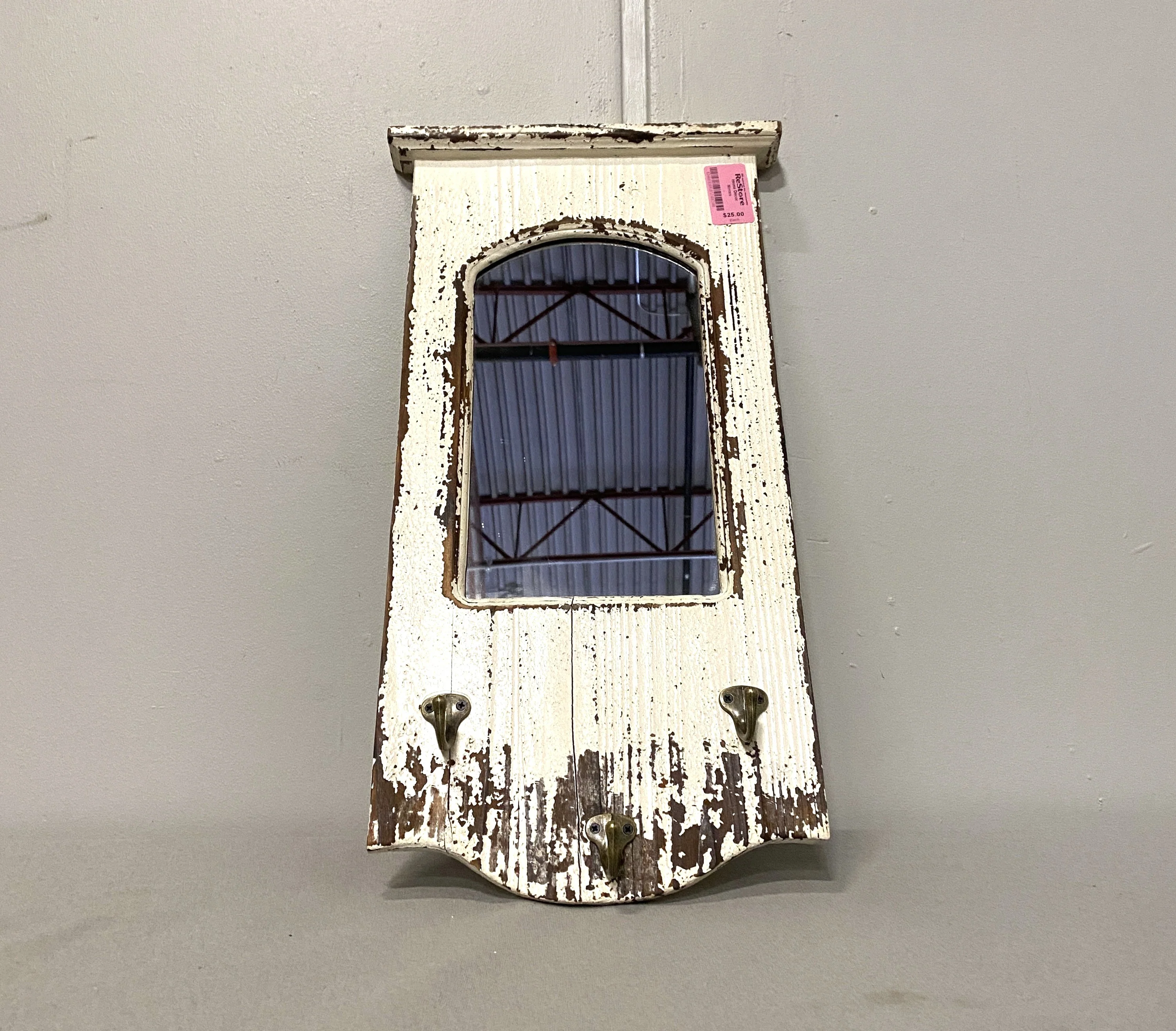 Entryway Mirror with Hooks