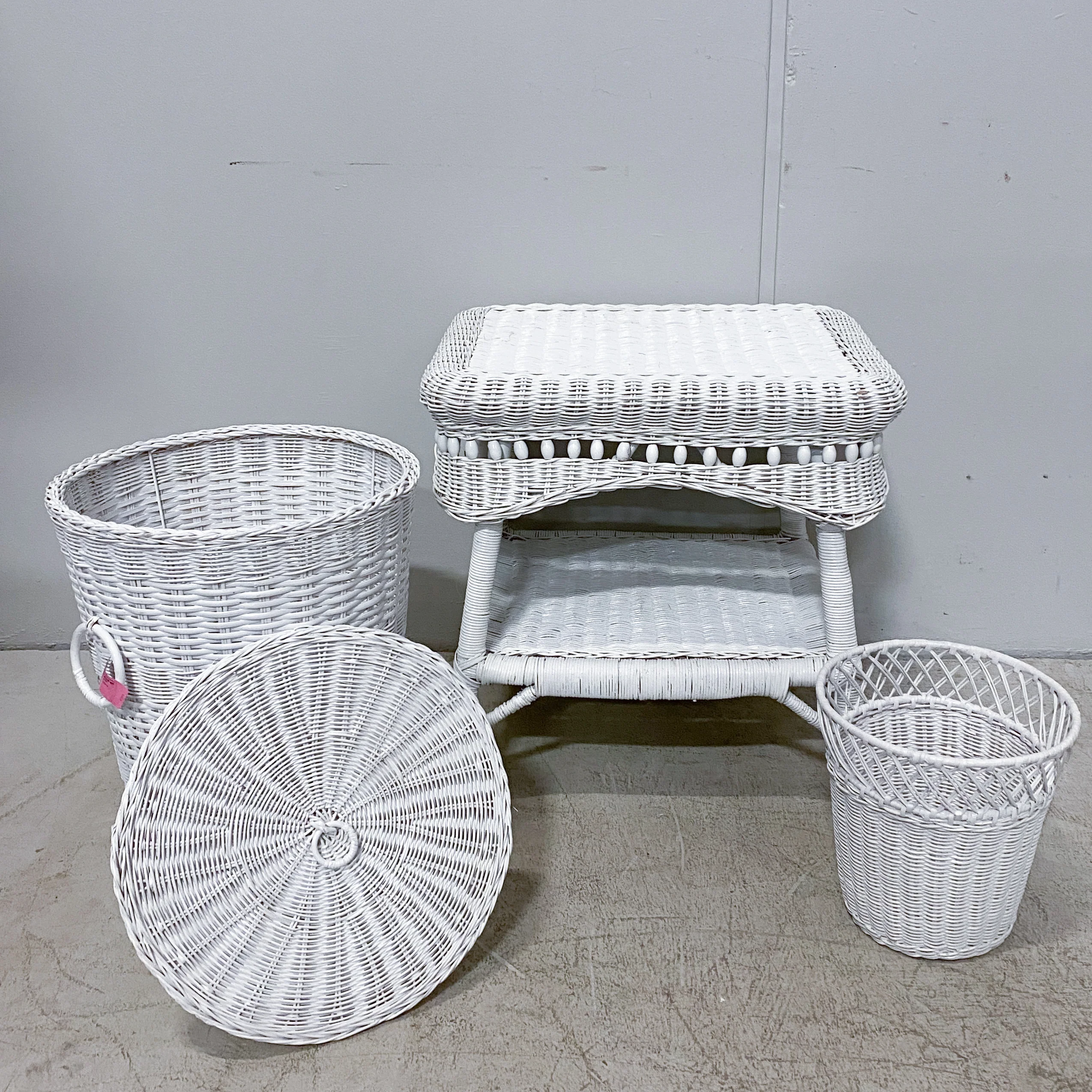 White Wicker Chair Set - Image 4